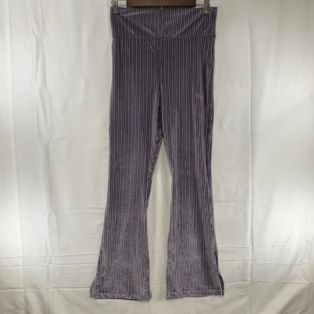 Nike Sportswear Pants Kids XL Purple Ribbed Velour Flare Split Hem HF4387-573